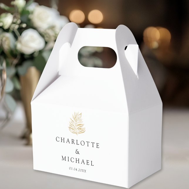 White Elegante Pflanze Trending Weddings Geschenkschachtel (White Elegant Plant Trending Weddings Favor Boxes)