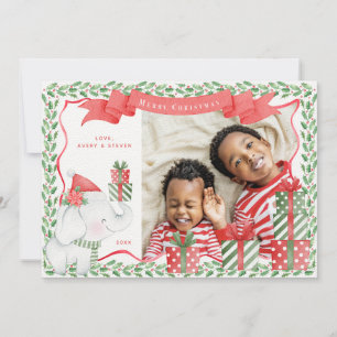 White Elephant Foto Weihnachten Einladung
