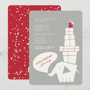 White Elephant Gift Exchange Moderne Feier Einladung