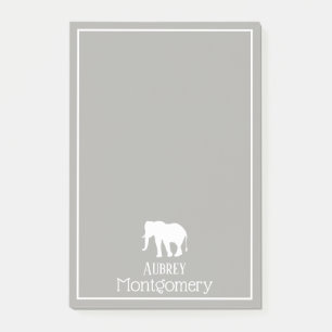 White Elephant Silhouette   PERSONALISIERT Post-it Klebezettel
