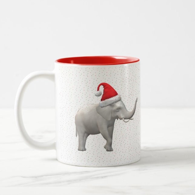 White Elephant Weihnachts-Tasse Zweifarbige Tasse (Links)