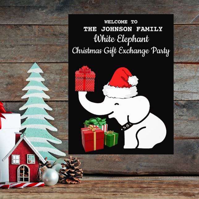 White Elephant Weihnachtsgeschenke Exchange Party  Fotodruck (White Elephant Christmas Gift Exchange Party Wall Photo Print)
