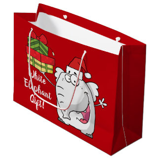 White Elephant Weihnachtsmannmütze gibt Cartoon Große Geschenktüte