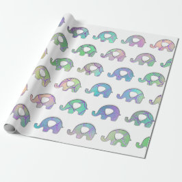 White Elephants Baby Girl Boy Lila Mint VIP Geschenkpapier