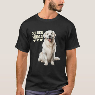 White English Cream Golden Retriever Dog Mama Gold T-Shirt