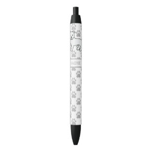 White English Staffie Niedlich Cartoon Dog & Name Kugelschreiber