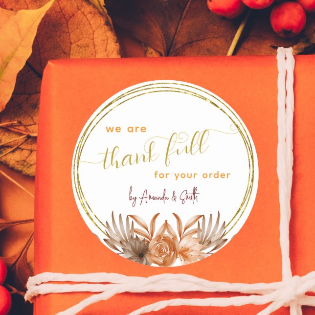 White Erntedank Business Aufkleber für Kunden (Von Creator hochgeladen)