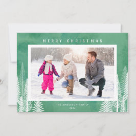 White Evergreen Trees Green Frohe Weihnachten Foto
