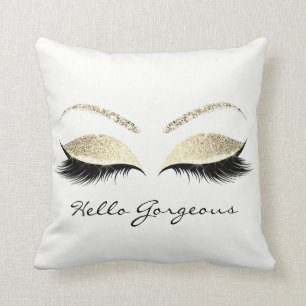 White Eyes Makeup Lash Hallo Gorgeous Gold Spark Kissen