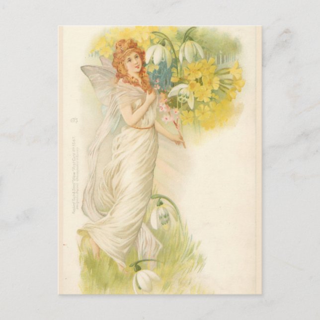 White Fairy mit Snowdrops Postkarte (Vorderseite)