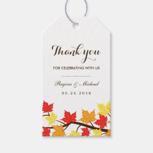 White Fall Maple Leaf Herbstblatt Hochzeitsgeschen Geschenkanhänger