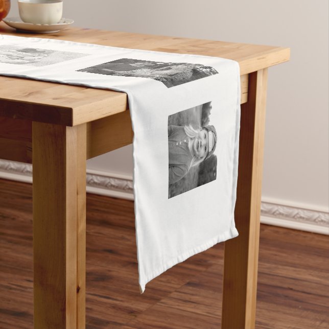 White Family Beste Geschenke je Collage Foto Mittelgroßer Tischläufer (Beispiel)