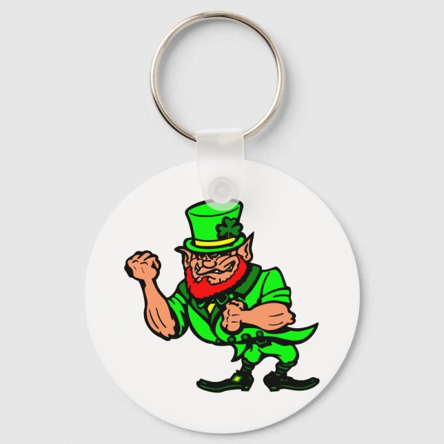 White Fighting Irish Man Schlüsselanhänger (Vorderseite)