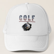 *~* White Flag USA Patriotic Modern American GOLF