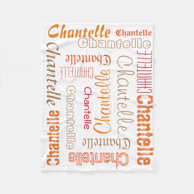 White Fleece Blankname Collage Autunm Fall (Vorderseite)