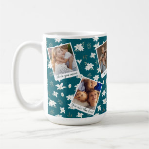 White Floral 6 Foto Collage - Custom Mother's Day Kaffeetasse