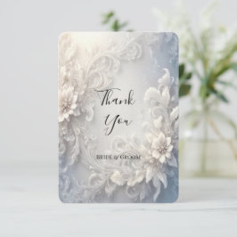 White Floral Blüh Danke Karte