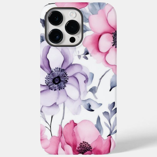 White Floral Boho Ästhetik Case-Mate iPhone 14 Pro Max Hülle (Rückseite)