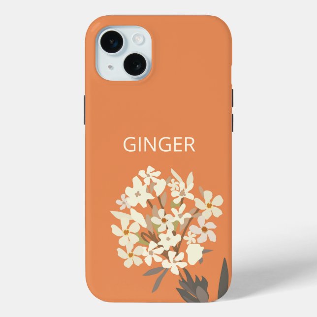 White Floral Bouquet Individuelle Name Case-Mate iPhone Hülle (Rückseite)