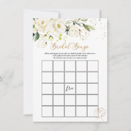 White Floral Bridal Bingo/Er sagte, sie sagte Spie Einladung