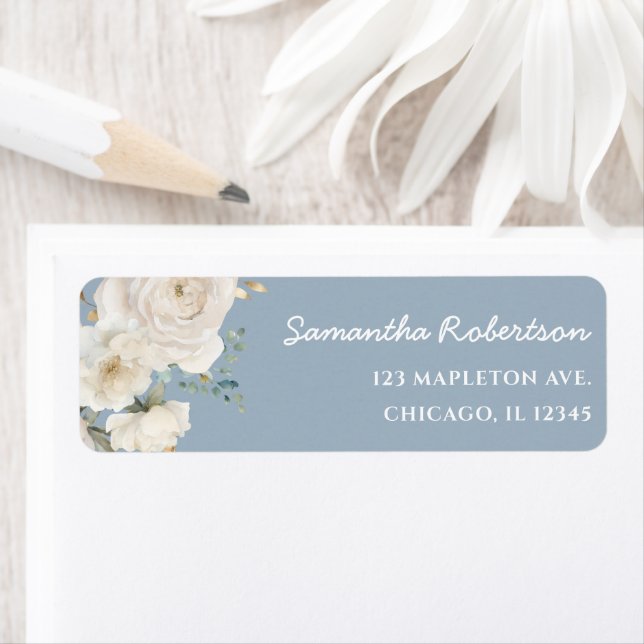 White floral dusty blue elegant bridal baby shower (Insitu)