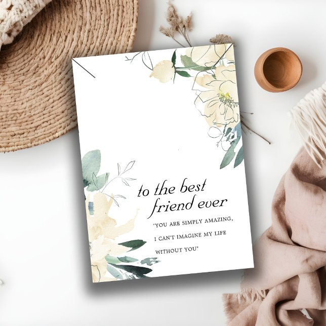 WHITE FLORAL FRIEND GIFT NECKLACE DISPLAY CARD PLATZKARTE (Von Creator hochgeladen)