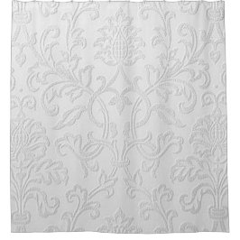 "White Floral Gemustert Design" Duschvorhang
