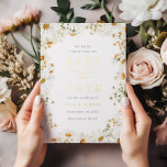 White Floral & Gold Foil Wedding Save The Date Folieneinladung<br><div class="desc">White Floral & Gold Foil Wedding Save The Date Foil Invitation

See matching collection in our store</div>