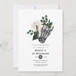 White Floral Gothic Bridesmaids Luncheon Einladung