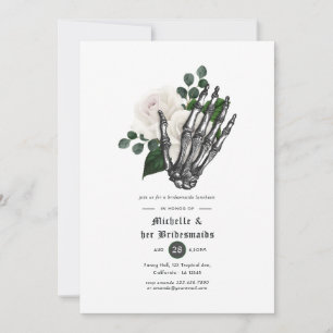 White Floral Gothic Bridesmaids Luncheon Einladung