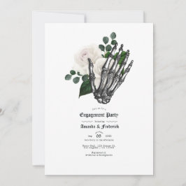 White Floral Gothic Wedding Engagement Party Einladung