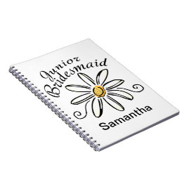 White Floral Junior Bridesmaid Notizblock
