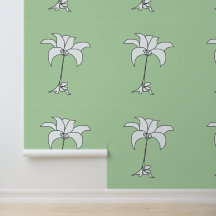 White Floral Lt. Green