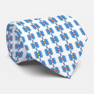 White Floral Neck Tie Krawatte