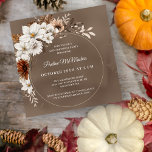 White Floral Neutral Fall 40. Geburtstag Square Einladung<br><div class="desc">Die Blume sind mit neutralen,  grauen,  braunen und schwarzen Blätter umgeben. Der weiße Text ist eine schicke Kombination aus aufrecht geschriebenem Text und kalligrafischem Skripttext. Ein eleganter Rundrahmen sorgt für eine elegante Touch.</div>