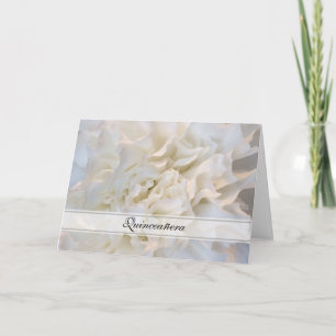 White Floral Quinceañera Einladung
