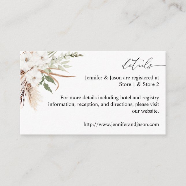 White Floral Summer Boho Einschließungskarte Begleitkarte (Vorderseite)