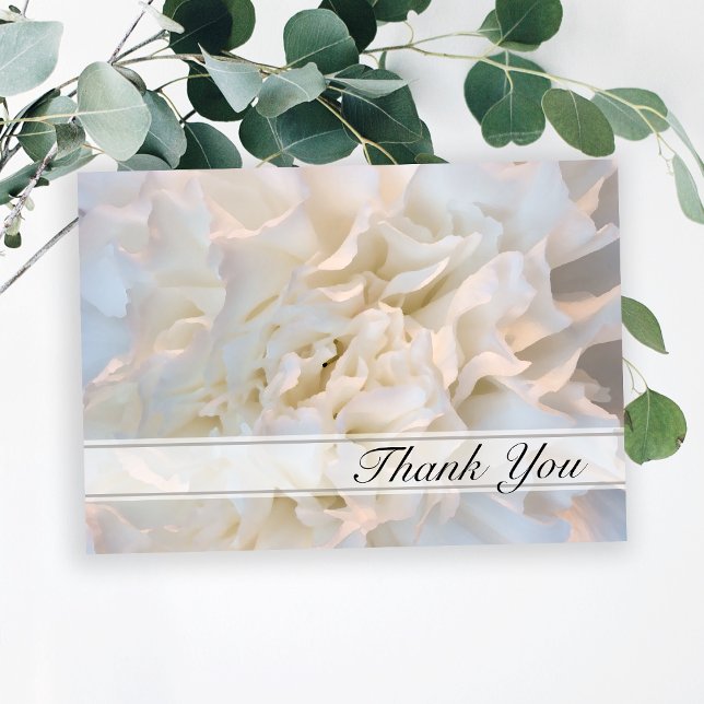 White Floral Vielen Dank für Ihr Beileid Dankeskarte (Von Creator hochgeladen)