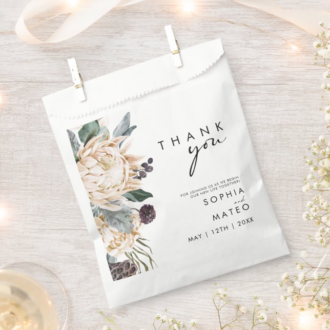 White Floral Vielen Dank für Ihr Interesse Bag Geschenktütchen (Ausgeschnitten)