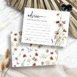 White Floral Wedding Advice Card<br><div class="desc">Diese stilvolle und elegante Wedding Advice Card bietet wunderschöne, handbemalte Aquarellfarben-Wildblumen, die in einem hübschen Bouquet für den Frühling, den Sommer oder für Hochzeiten im Herbst eingerichtet sind. Finden Sie passende Artikel in der White Boho Wildblume Wedding Collection.</div>