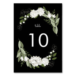 White Floral Wedding Sprigs Tischnummer