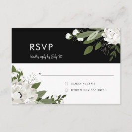 White Floral Wedding Sprigs - UAWG RSVP Karte