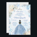 White Floral & Winter Blue Mis Ruhe einladen Einladung<br><div class="desc">White Floral & Winter Blue Mis Ruhige Einladung</div>