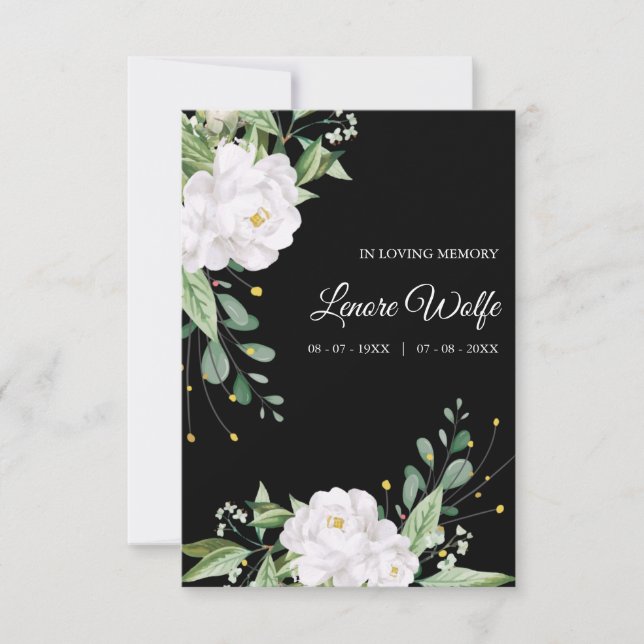 White Floral Wreath Memorial Funeral Loved One (Vorderseite)