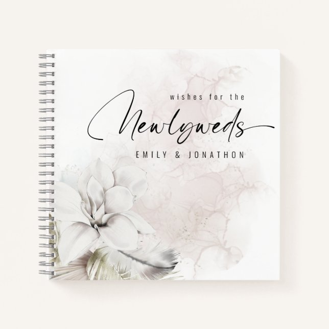 White Florals wünscht sich ein neues Gästebuch Notizbuch (Vorderseite)