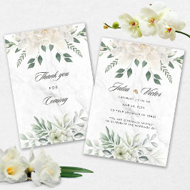 White Flower design Wedding Invition Einladung