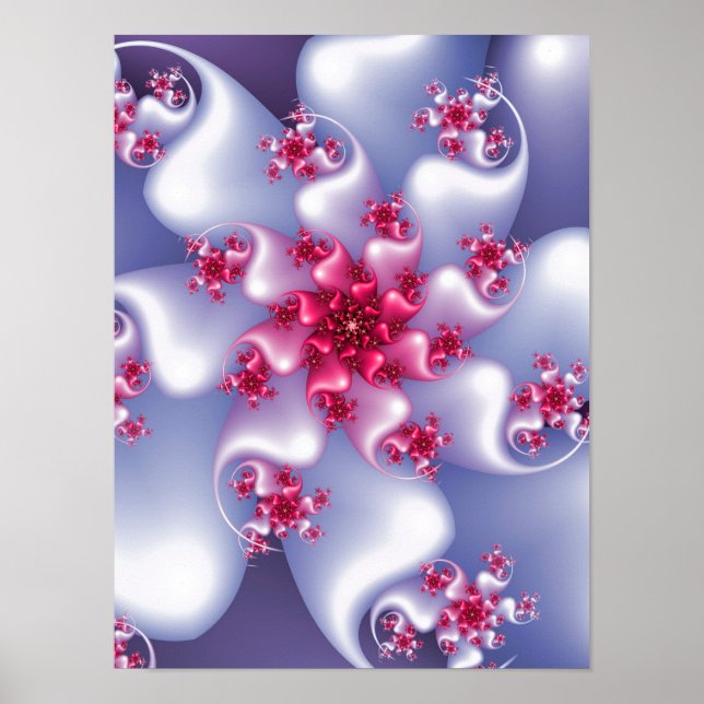 White Flower Fractal Poster (Vorne)
