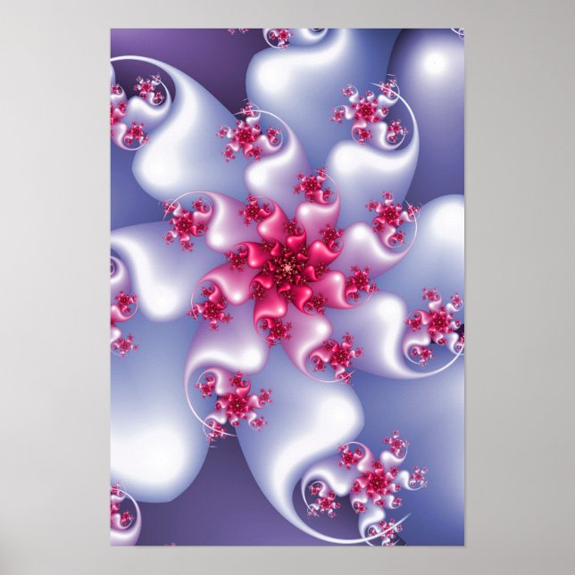 White Flower Fractal Poster (Vorne)