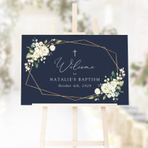 White Flowers, Cream Flowers, Baptism Welcome