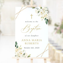 White Flowers, Cream Flowers, Baptism Welcome